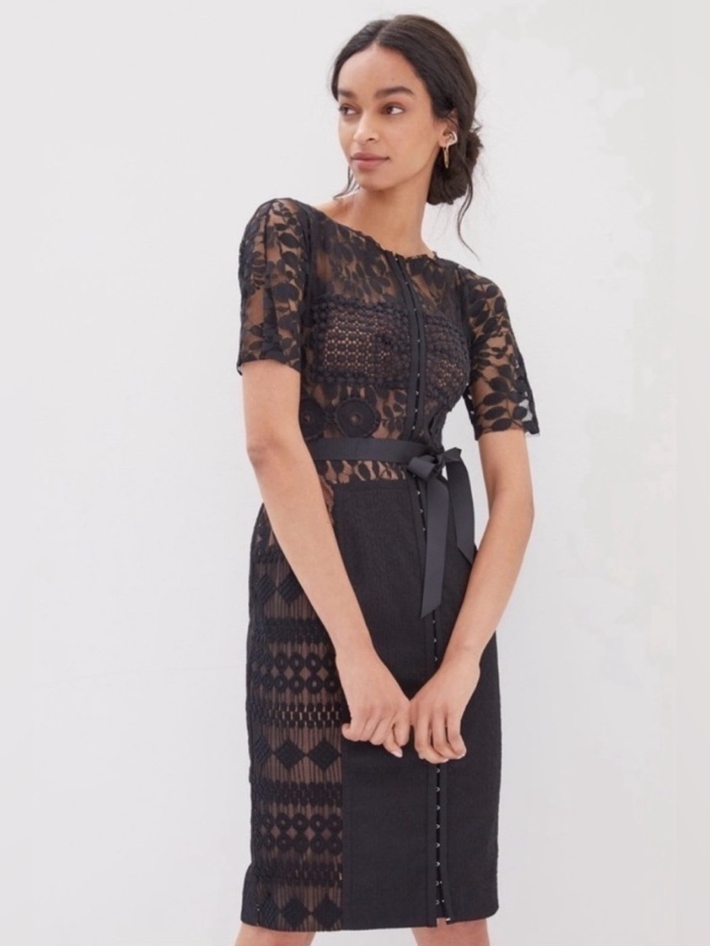 Byron Lars Dress Carissima Sheath Black Lace Dress